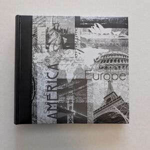 Black and Gray Travel-Themed Photo Album